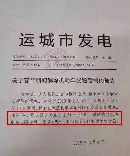 限号查询运城(我的车能上路吗)