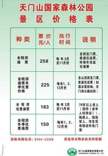天门山门票价格(值得买联票吗)