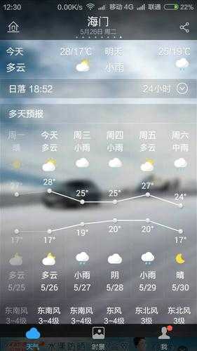 查看海门天气(会一直都是多云吗)
