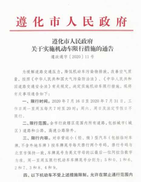 遵化4月限号, 您了解最新政策吗?