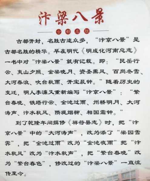 汴梁八景, 你了解多少它的历史与美丽?