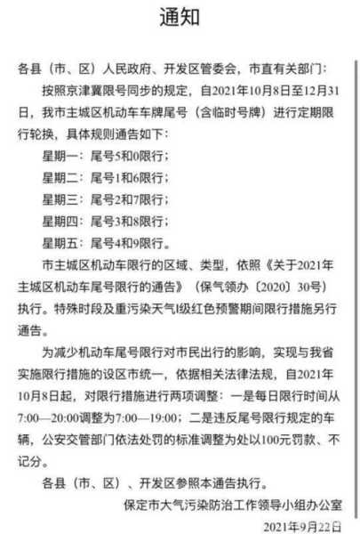 保定8月10号限行, 你准备好了吗?
