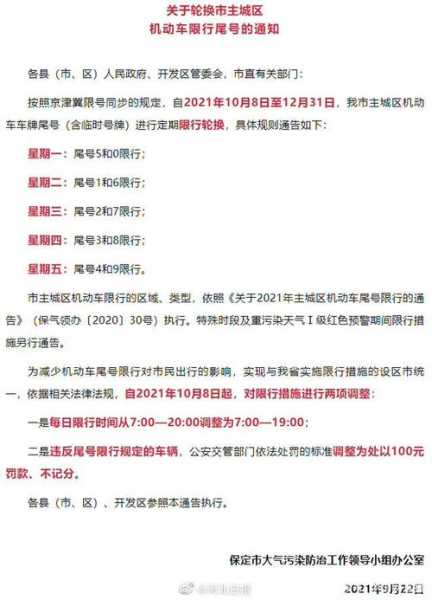 保定8月10限号,你准备好了吗?