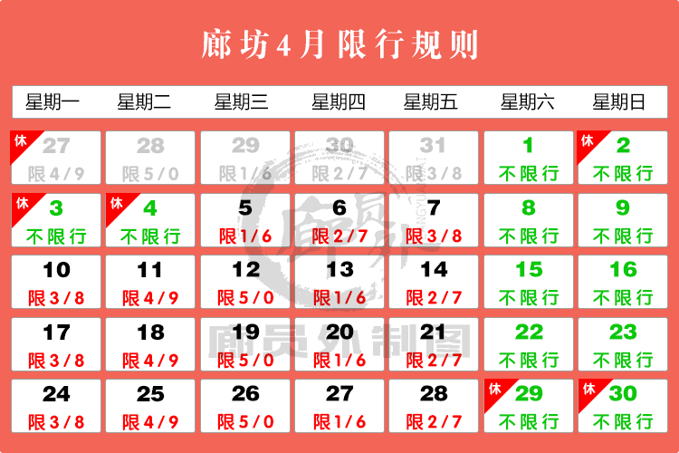 廊坊限号是多少?了解每日限行政策和时间