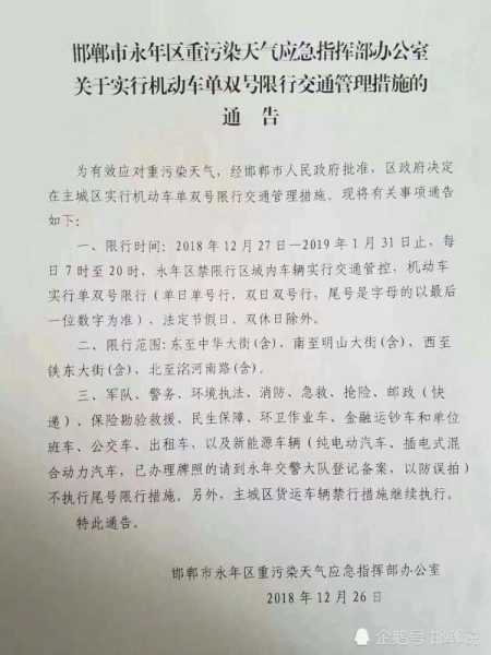 永年县限号, 近期限行政策详解