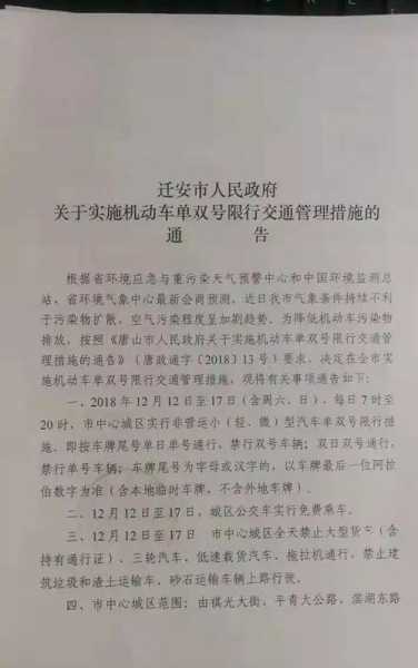 迁安限号通知,最新限行措施及影响分析