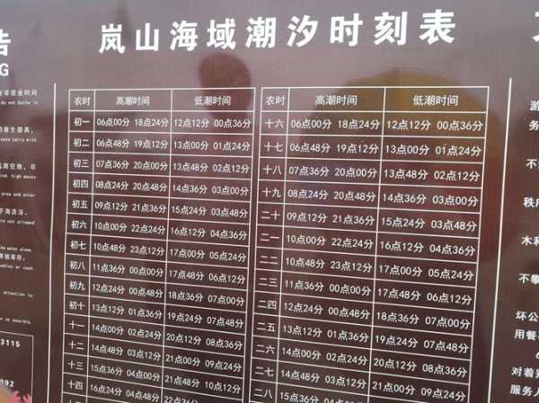 岚山港潮汐表_了解潮汐变化助航行