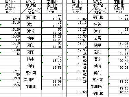 向蒲铁路时刻表_最新班次及连接信息查询