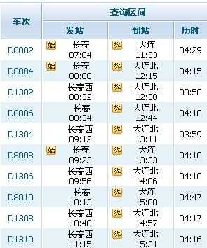 长春到大连火车时刻表_最新信息和查询方式