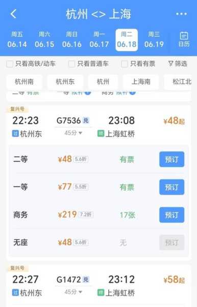 上海到杭州动车票价_如何选择最优的车次?