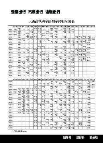 大西高铁时刻表_最新时刻查询与注意事项