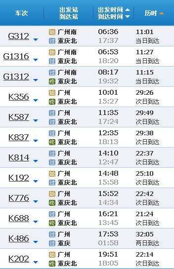 广州到重庆的火车票_如何快速预订和选择座位