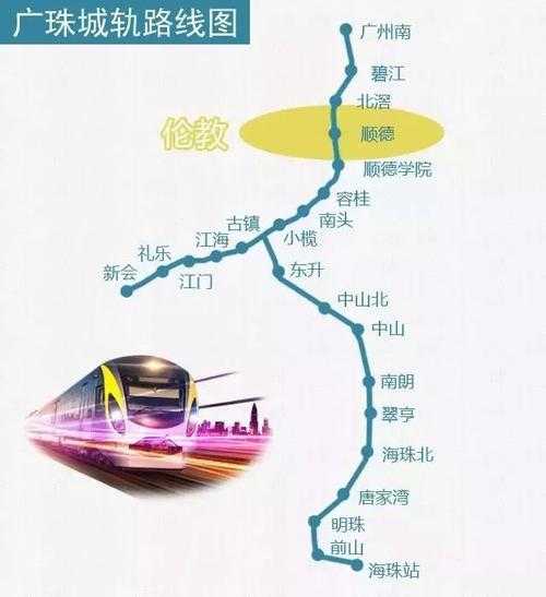 广珠城轨地图_最全面的线路图与站点信息
