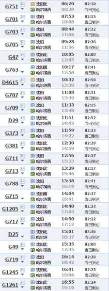 哈大高铁时刻表查询_快速获取最新班次信息