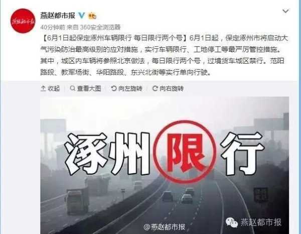 涿州限号查询今天_今天的限行政策是什么?