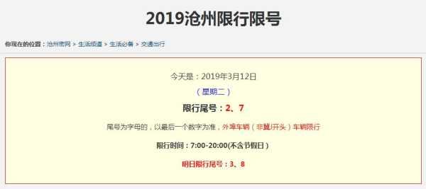 今天沧州限号是多少_了解今日限行政策和详情