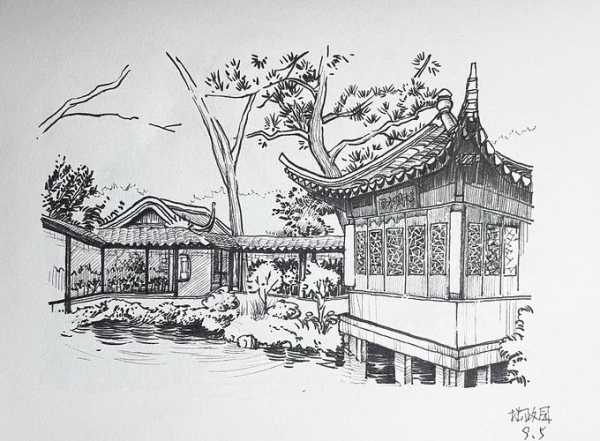 苏州园林简笔画_如何绘制简单美景?