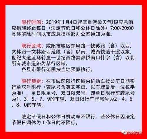 咸阳今天限号是多少_最新限行政策解读