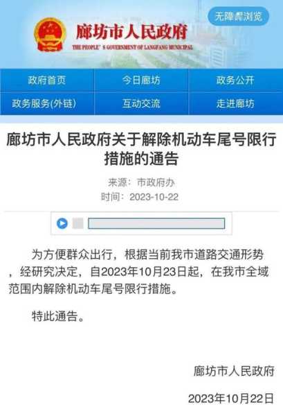 廊坊今日限号多少_了解最新限行政策和规定