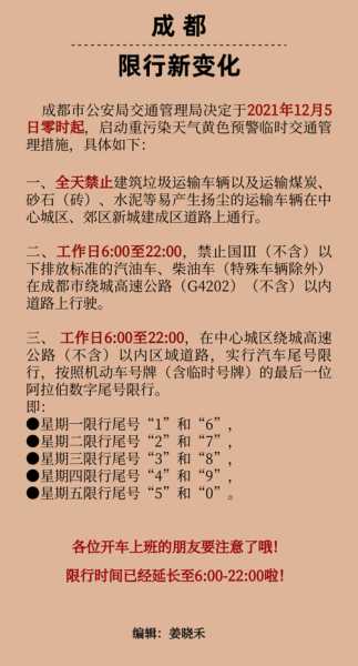 成都车子限号时间_哪些时段需要注意?