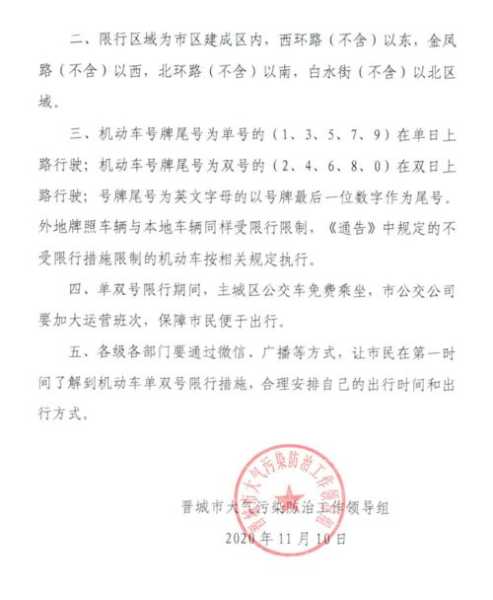 晋城限号吗,今天的限号政策是什么？