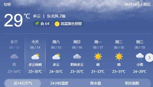 最近句容天气,出门要带伞吗