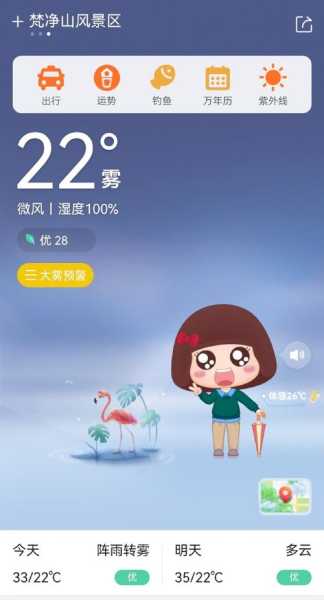 梵静山天气预报,山上气温多少度